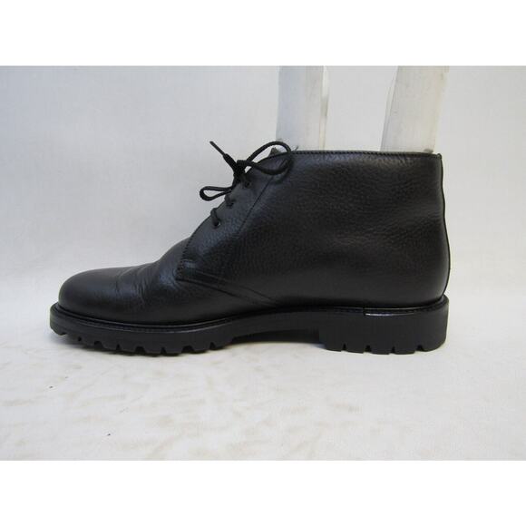 Faconnable Mens Size 7 D Black Leather Laces Ankle Boots main image 8
